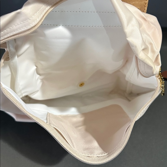 NEW! Longchamp Le Pliage Original Cream and Brown Backpack - Picture 4 of 5